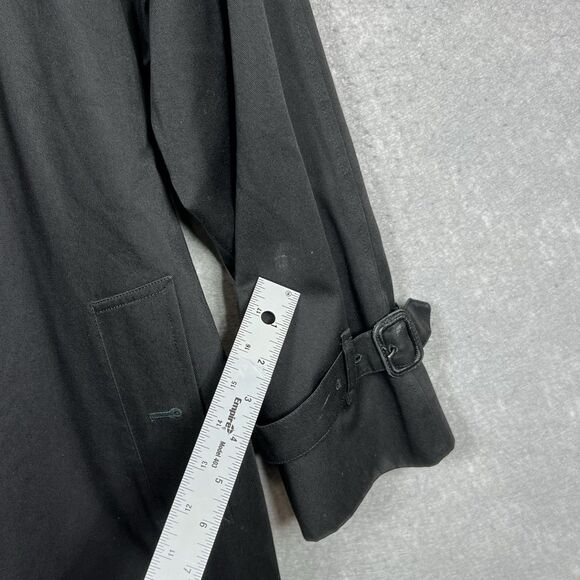 Burberry Trench Coat Womens 8 Black Full Length Nova Check Removable Lining - Picture 9 of 16